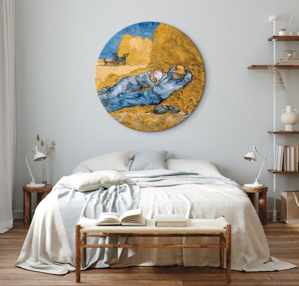 Round Canvas Print - Noon: Rest from Work (Vincent Van Gogh)