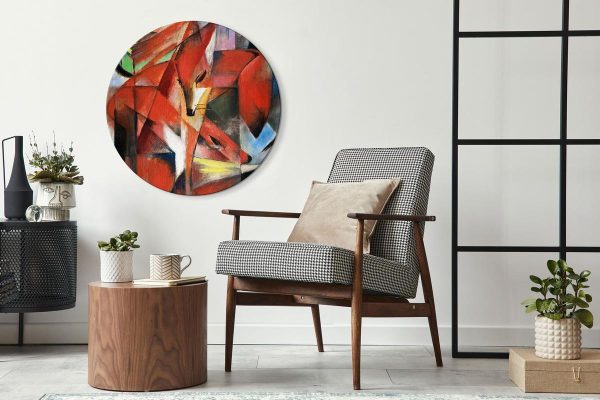 Round Canvas Print - The Foxes (Franz Marc)