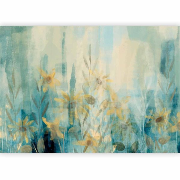 Wall Mural Wallpaper - A touch of summer - floral motif with a meadow of flowers in blue tones - Image 4