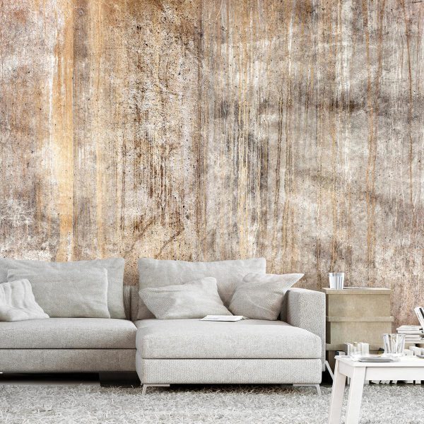 Wall Mural - Abstract beige - background with black textured concrete patterns