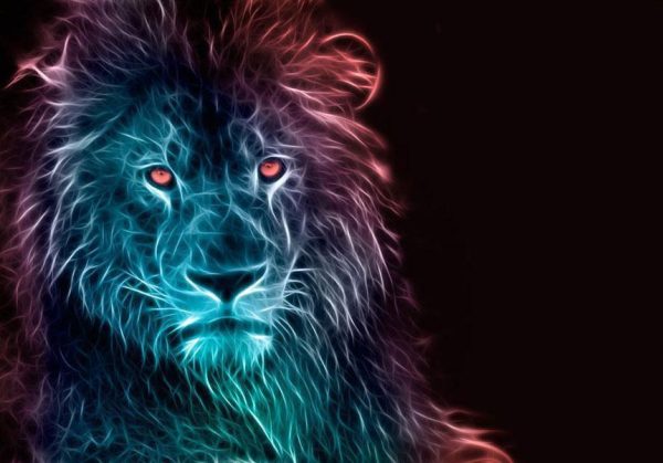 Wall Mural - Abstract lion - rainbow
