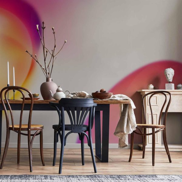 Wall Mural - Abstraction - Shapes - Juicy Yellow and Violet-Pink - Image 2