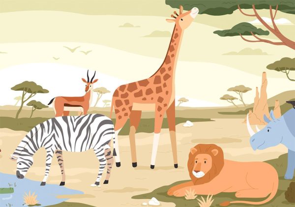 Wall Mural Wallpaper - Animals From Jungle Vector Illustration - Image 6