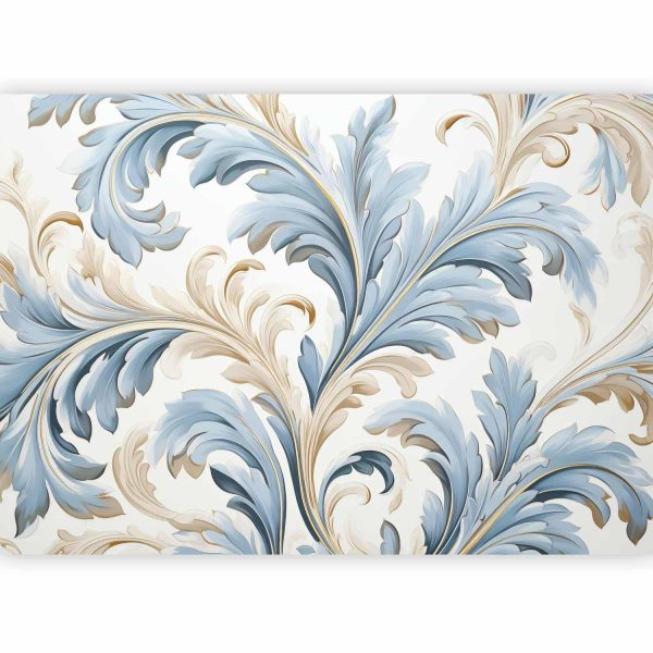 Wall Mural - Baroque Ornaments in Light Cream-Blue Hues - Image 3