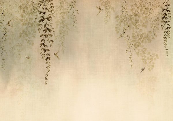 Wall Mural Wallpaper - Beige Hummingbirds - Image 6