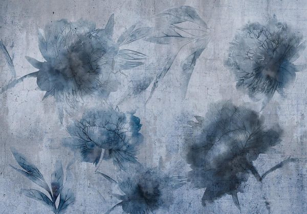 Wall Mural - Blue Peonies