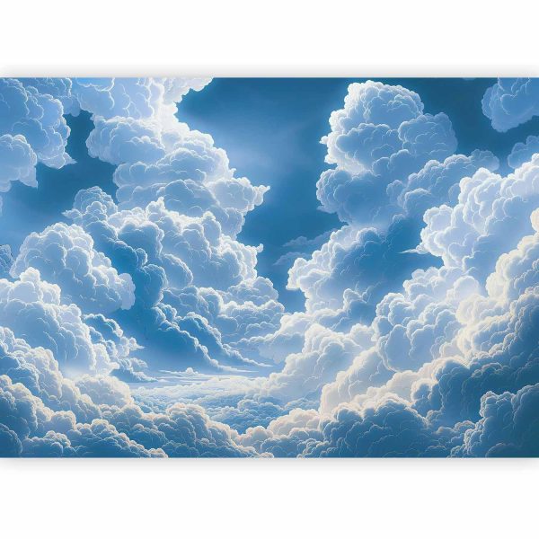 Wall Mural - Blue Sky Breaking Through White Fluffy Clouds - Image 3