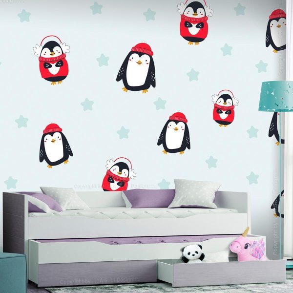 Wall Mural - Brawling Penguins