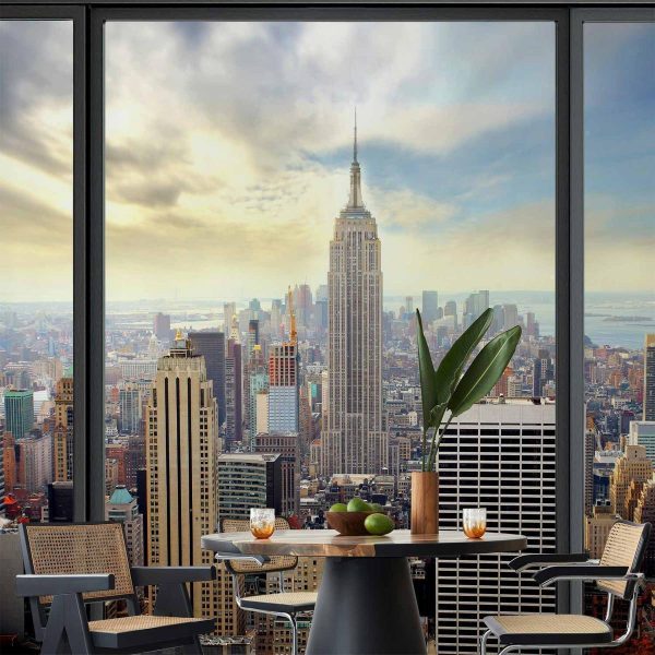 Wall Mural - City behind glass