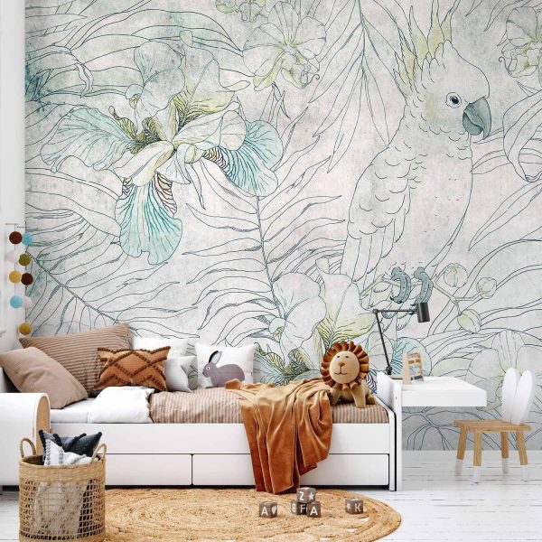 Wall Mural Wallpaper - Cockatoo in the Garden