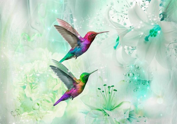 Wall Mural - Colourful Hummingbirds (Green)