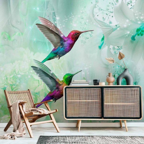 Wall Mural - Colourful Hummingbirds (Green)