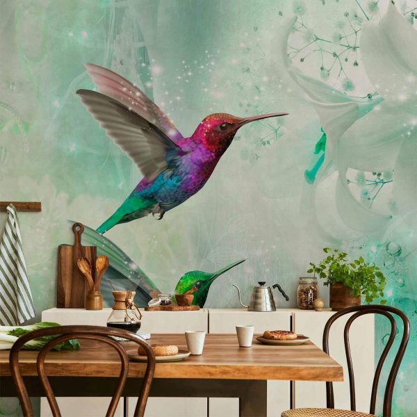 Wall Mural - Colourful Hummingbirds (Green)
