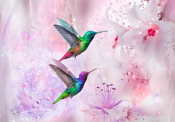 Wall Mural - Colourful Hummingbirds (Purple)