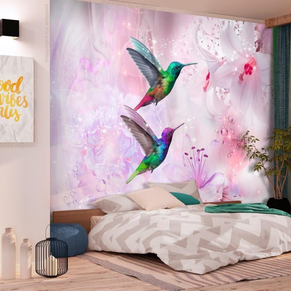 Wall Mural - Colourful Hummingbirds (Purple)