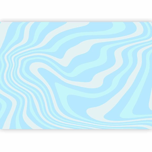 Wall Mural - Composition in Blues and Whites - Harmonious Abstract Waves in a Cool Color Tone - Image 3
