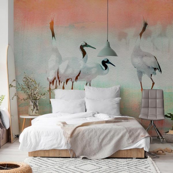 Wall Mural - Cranes in Pastels