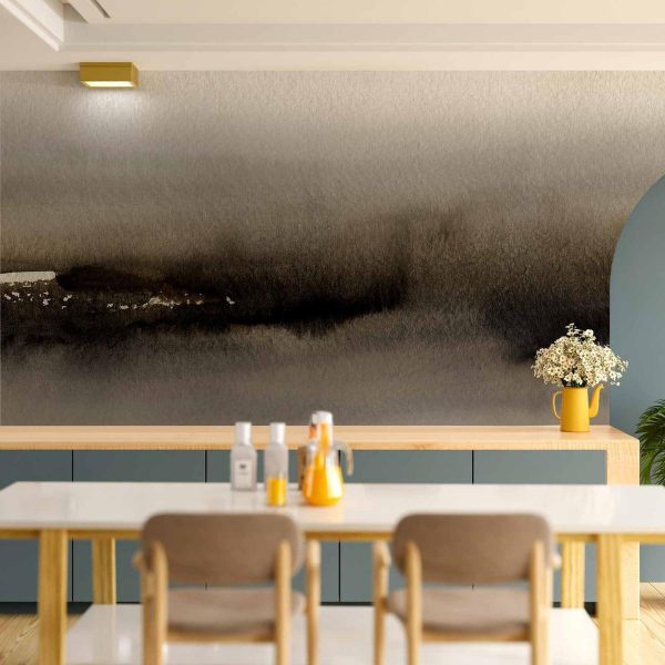 Wall Mural - Diuna - abstract modern painting in grey with black pattern