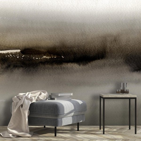 Wall Mural - Diuna - abstract modern painting in grey with black pattern