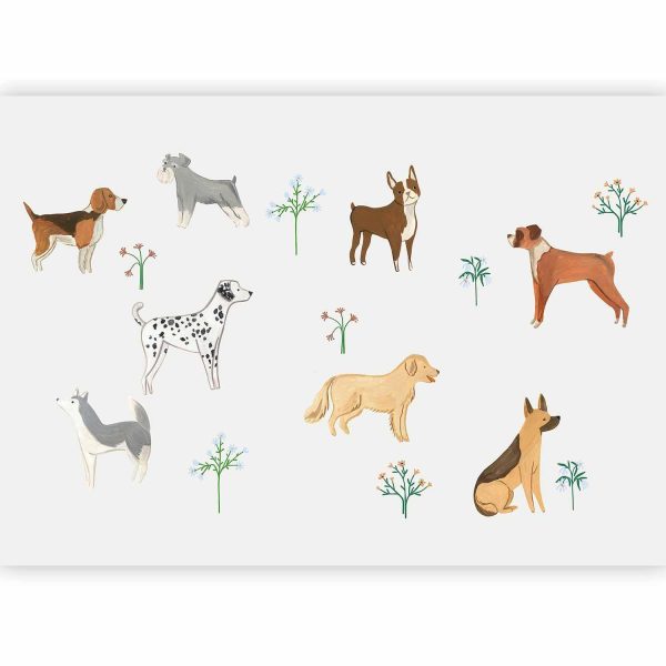 Wall Mural Wallpaper - Doggies - a Subtle Illustration for Children - Image 4