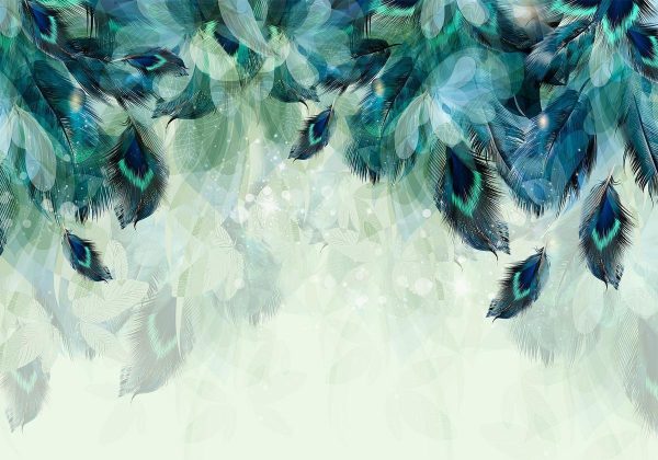 Wall Mural - Emerald Feathers