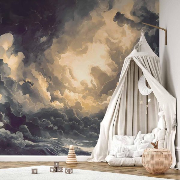 Wall Mural - Epic Light Play: The Sun Battling for Dominance Over the Clouds - Image 2