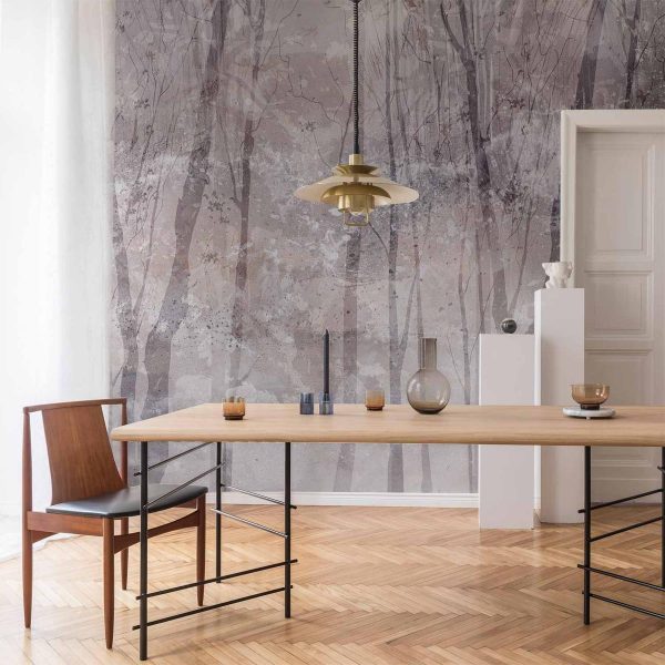 Wall Mural - Eternal forest - landscape with winter landscape in cool colours