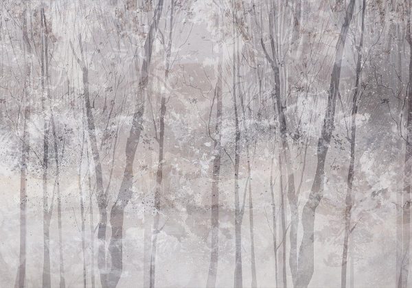 Wall Mural - Eternal forest - landscape with winter landscape in cool colours