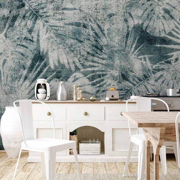 Wall Mural - Exotic nature in the jungle - floral landscape with leaves with patterns