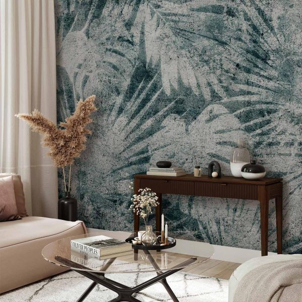 Wall Mural - Exotic nature in the jungle - floral landscape with leaves with patterns