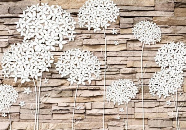 Wall Mural - Flowers on the Stone