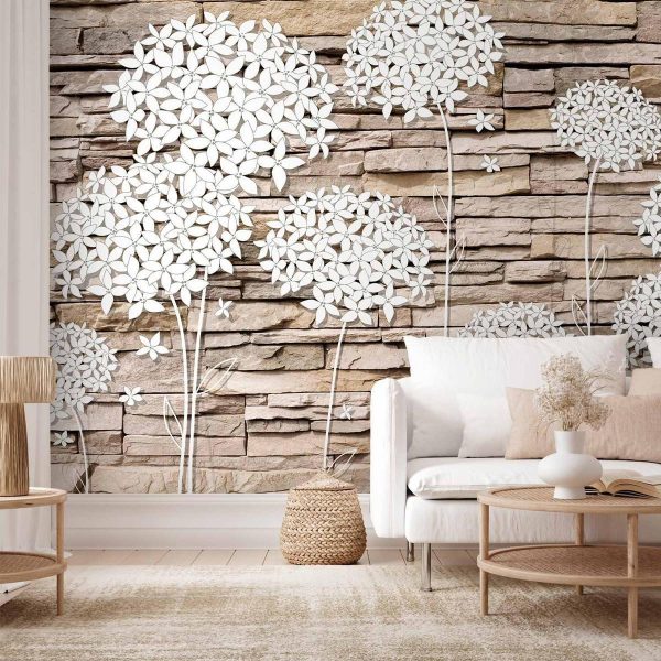 Wall Mural - Flowers on the Stone