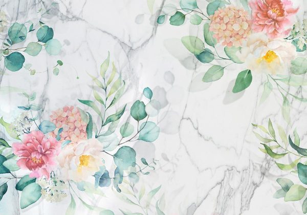 Wall Mural - Flowery Marble