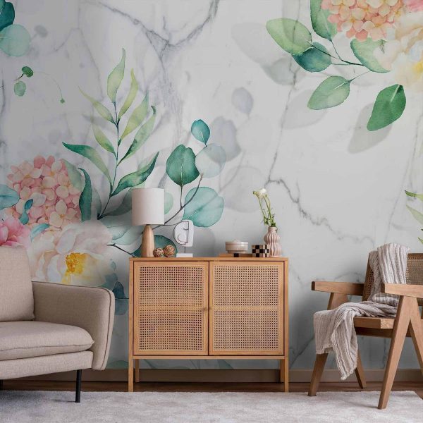 Wall Mural - Flowery Marble