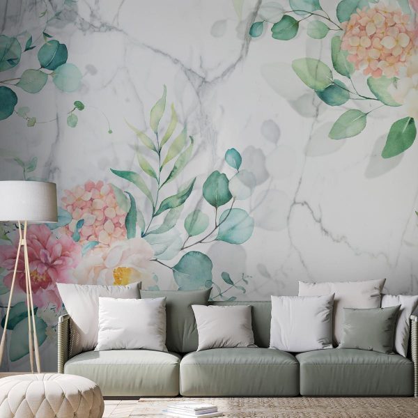Wall Mural - Flowery Marble