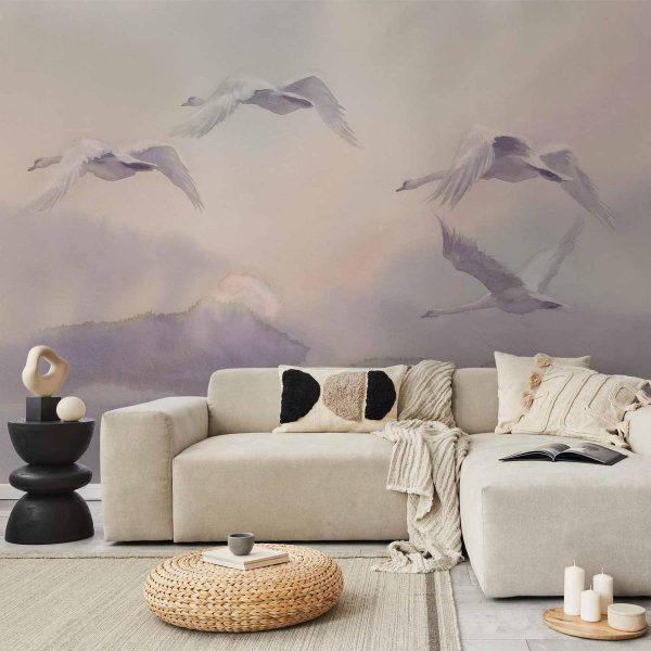 Wall Mural - Flying Swans