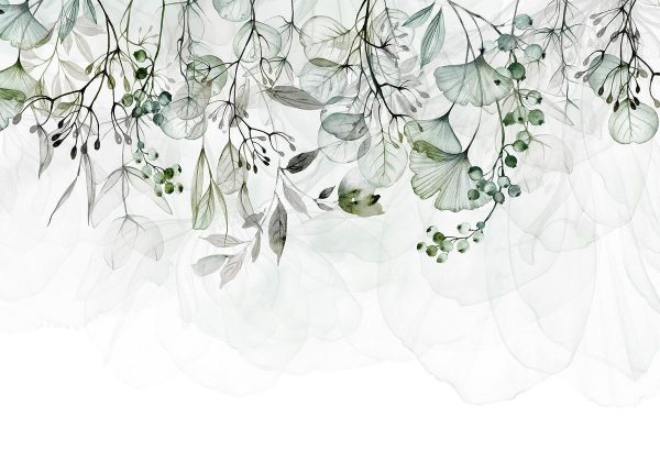 Wall Mural - Foggy Nature - Green