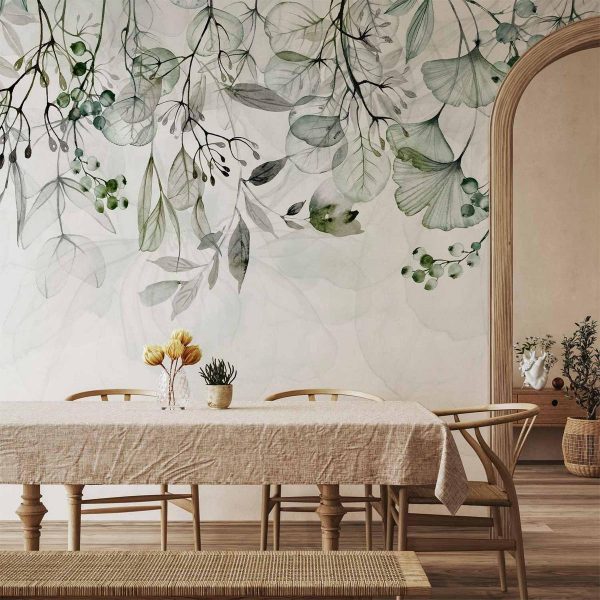 Wall Mural - Foggy Nature - Green