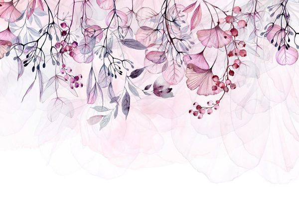 Wall Mural - Foggy Nature - Pink