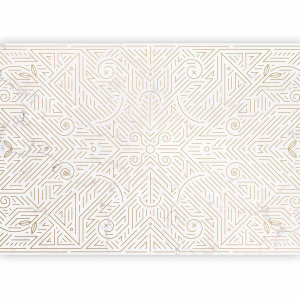 Wall Mural - Geometric Pattern Shades of Gold and Marble Stone