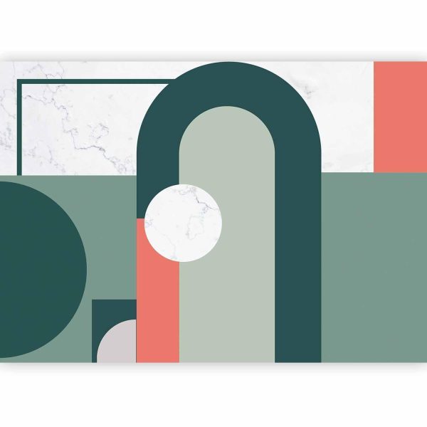Wall Mural Wallpaper - Geometric Pattern With Marble Motif - Image 4