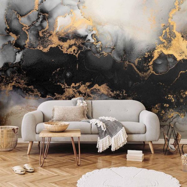 Wall Mural - Gold Explosions - an Abstract Pattern Inspired by Marble
