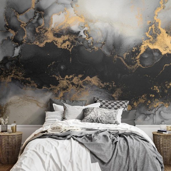 Wall Mural - Gold Explosions - an Abstract Pattern Inspired by Marble