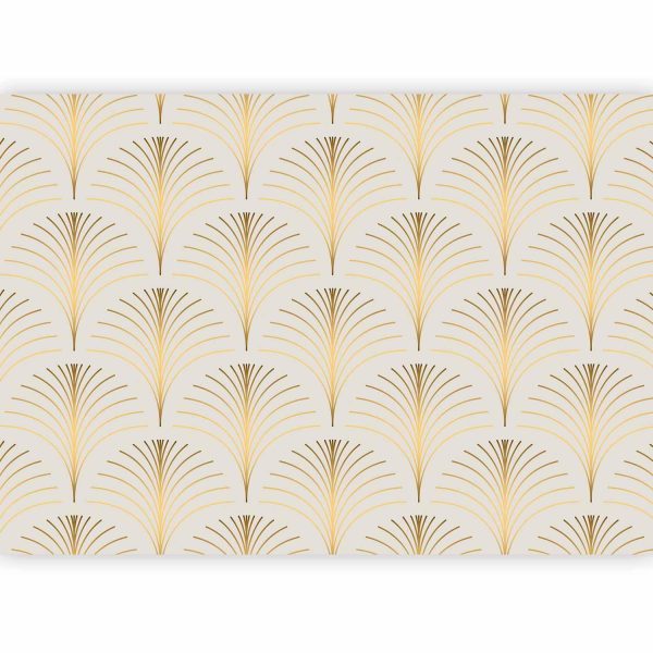 Wall Mural Wallpaper - Gold Linear Pattern on Marble Background - Image 5