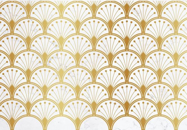 Wall Mural Wallpaper - Gold and Marble Art Deco-inspired Pattern - Image 6