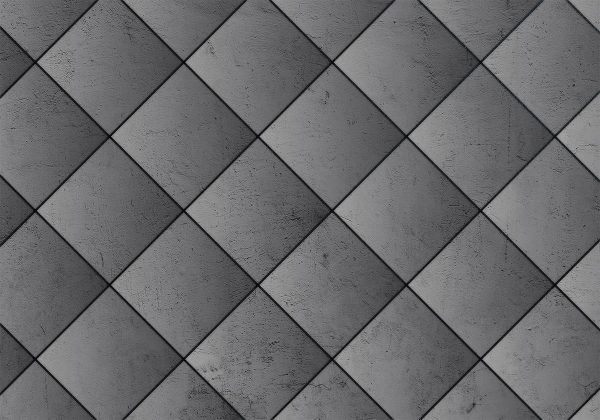 Wall Mural - Grey symmetry - geometric pattern in concrete pattern with black joints