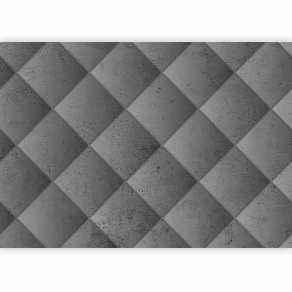 Wall Mural - Grey symmetry - geometric pattern in concrete pattern with light joints