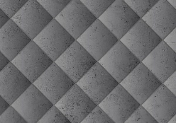 Wall Mural - Grey symmetry - geometric pattern in concrete pattern with light joints