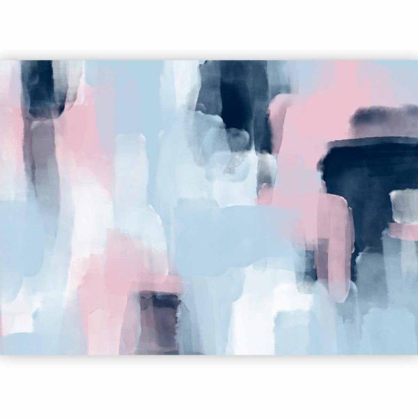 Wall Mural - Harmonious colours - abstract with blue and pink shapes