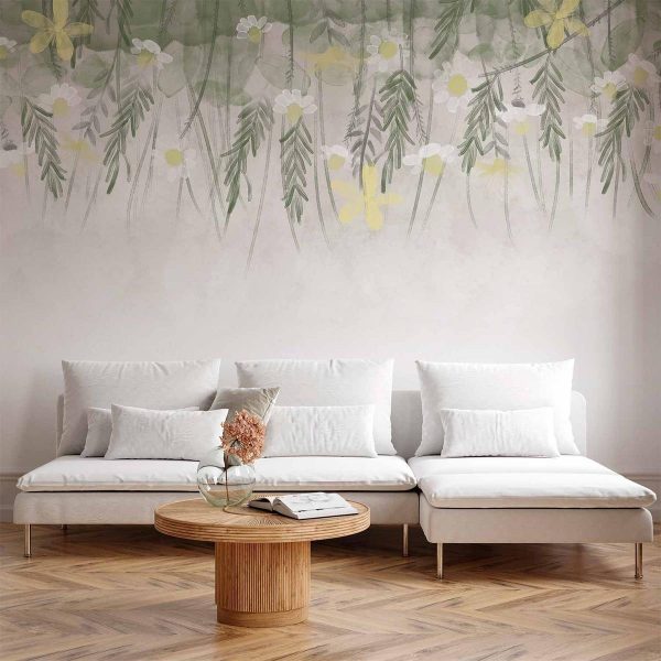 Wall Mural - Home herbarium - subtle floral motif with flowers in watercolour style